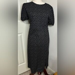 Zara Black/White Polka Dots Midi Dress. Size L. Classy. Feminine. Charming.